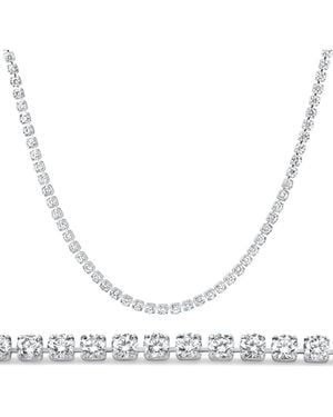 Bliss Diamond 15 3/4Ct Diamond Tennis Necklace Lab Grown 17 - White