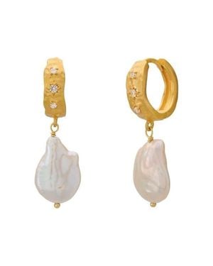 Murkani Cosmic Love Medium Earring With Pearl - White