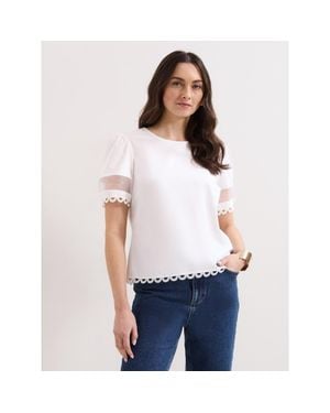 Phase Eight Rebecca Detail Top - White