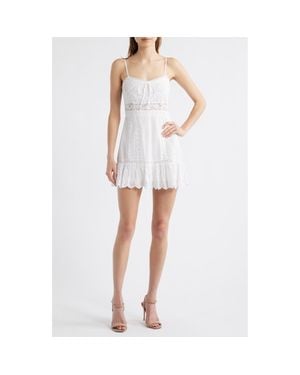 LoveShackFancy Maera Smocked Back Minidress - White