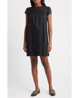 Charles Henry Pintuck Cotton Minidress - Black