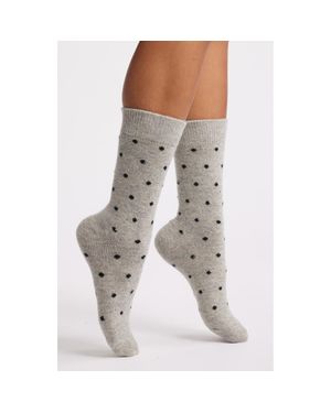Casa Clara Polka Dot Crew Socks - Gray