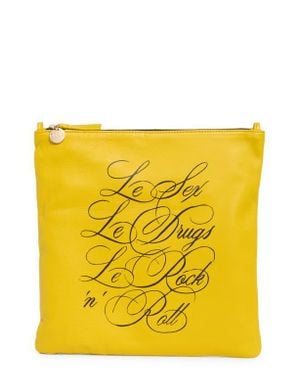 Clare V. Foldover Leather Clutch - Yellow