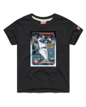 Homage Youth Shohei Ohtani Los Angeles Dodgers Topps Baseball Card Tri-Blend T-Shirt - Black