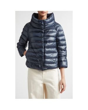 Herno Sofia Iconic Down Crop Puffer Jacket - Blue