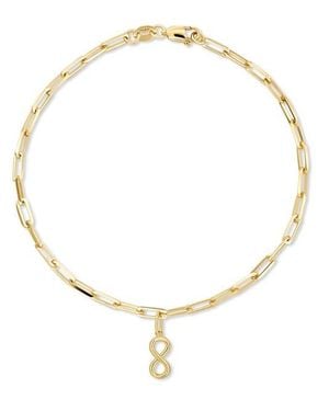 DEVATA Infinity Charm With Paperclip Chain Bracelet - Natural