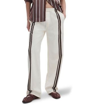 Rag & Bone Featherweight Logan Pull-On Wide Leg Track Pants - White