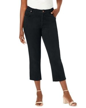 Jessica London Classic Cotton Denim Capri - Black