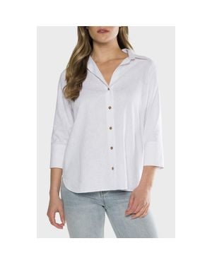 Matty M Chrystie Linen Blend Button-Up Shirt - White