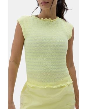 Halfdays Ynes Smocked Top - Green