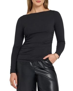 NYDJ Bateau Neck Knit Top - Black