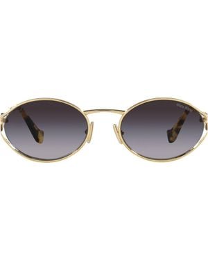 Miu Miu 54Mm Gradient Oval Sunglasses - Brown