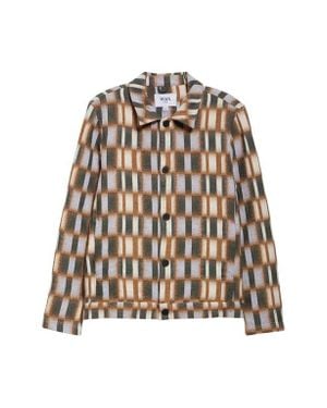 Wax London Iggy Geo Print Button-Up Jacket - White
