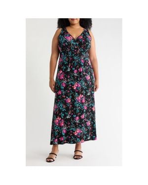 Loveappella Empire Waist Maxi Dress - Blue