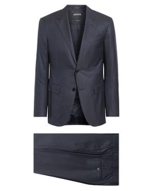 ZEGNA Stripe 15Milmil15 Wool Suit - Blue