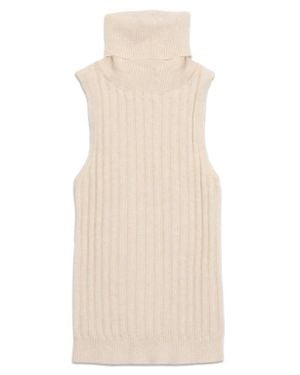DELUC Ben Sleeveless Turtleneck Sweater - Natural