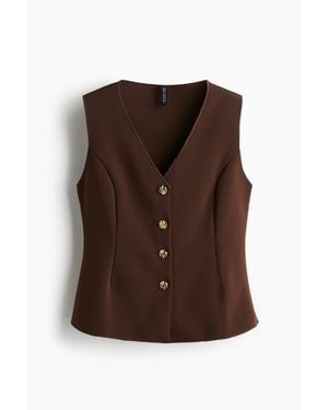 H&M Tailored Jersey Waistcoat - Brown