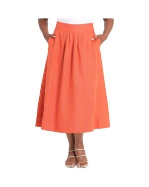 Estelle Kaia Linen Blend Skirt - Orange