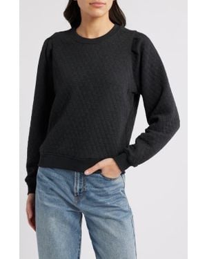 Marine Layer Corbet Quilted Sweatshirt - Black