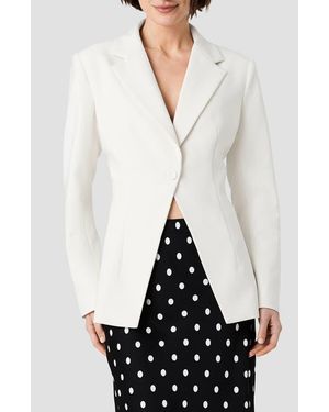 French Connection Azra Cinched One-Button Blazer - White