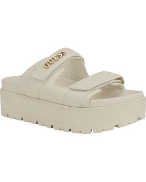 Guess Faxon Platform Slide Sandal - Natural