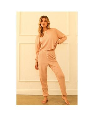 Dippin' Daisy's Scout Long Sleeve Oversized Crop Top - Natural