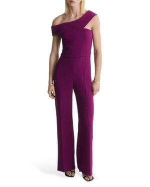 Mango One-Shoulder Jumpsuit - Purple