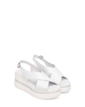 Nero Giardini Slingback Platform Sandal - White