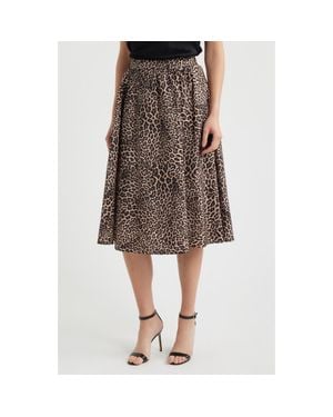 Kobi Halperin Leopard Print A-Line Skirt - Brown