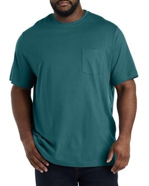 Harbor Bay by DXL Big & Tall Moisture-Wicking Pocket T-Shirt - Green