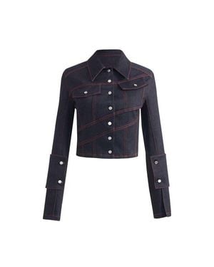 Jendue Davidson Jacket With Cross Sewed Detail - Blue