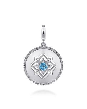 Gabriel & Co. Bujukan Gemstone & Sterling Medallion Pendant - Blue