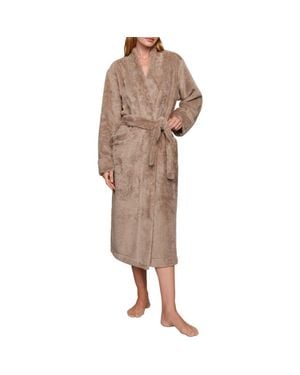 Eberjey Plush Long Robe - Brown