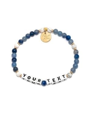 Little Words Project Bluestone Custom Beaded Stretch Bracelet