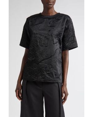 Jason Wu Crinkled Satin Top - Black