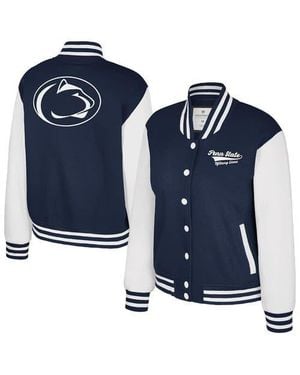 Colosseum Athletics Penn State Nittany Lions French Baguette Full Snap Fleece Jacket - Blue