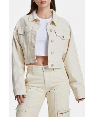 Bayeas Crop Denim Trucker Jacket - Natural