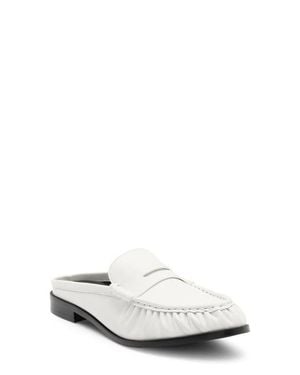 Jeffrey Campbell Goddard Penny Loafer Mule - White