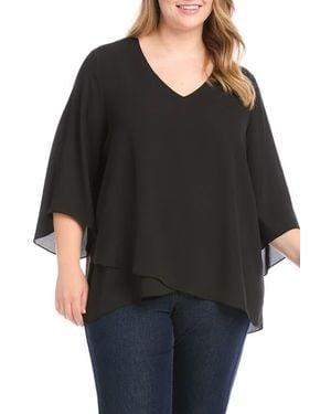 Karen Kane Asymmetric Blouse - Black