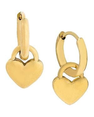 Marlyn Schiff Hara Heart Charm Huggie Earrings - Metallic
