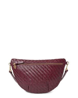 Clare V. Grande Woven Leather Belt Bag - Purple