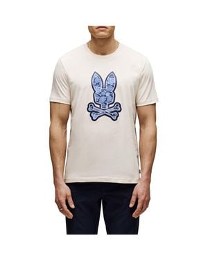 Psycho Bunny Rowen Floral Embroidered Pima Cotton Graphic T-Shirt - White
