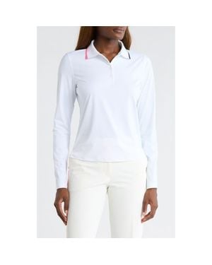 G/FORE Silky Tech Long Sleeve Polo - White