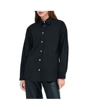 MARCELLA Ezra High-Low Cotton Button-Up Shirt - Black