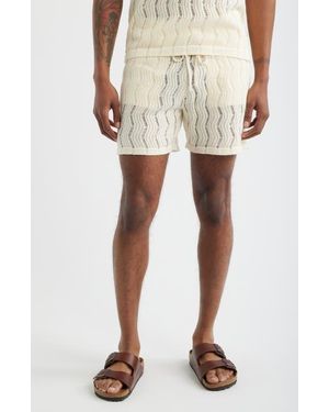 MAVRANS Oceanside Knit Drawstring Shorts - Natural
