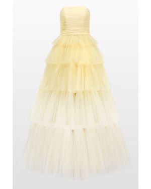Jenny Packham Adore Tiered Bow Gown - Yellow