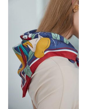 Lost Pattern El Amor Silk Bandana - Blue
