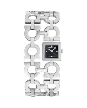 Ferragamo Double Gancini Catwalk Double Bracelet Watch, 19Mm X 19Mm - Gray