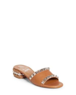 Christian Louboutin Pyramule Slide Sandal - Brown