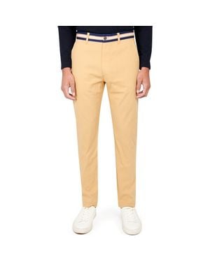 Con.struct Slim Fit Solid Cotton Stretch Pants - Natural
